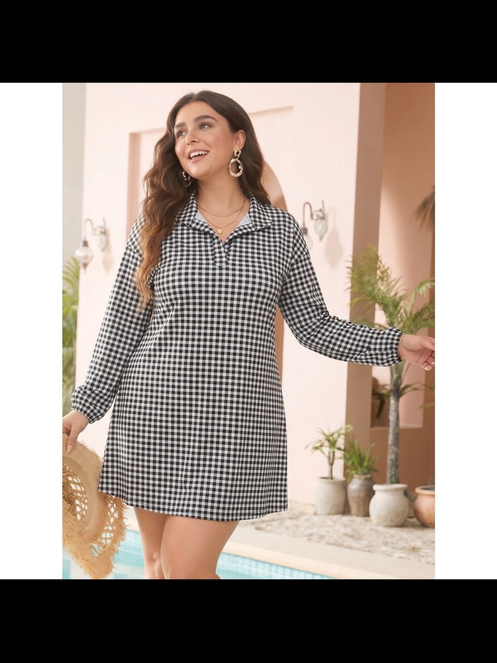 Jude Connally Black & White Florence Jude Cloth Gingham Dress Size Medium BNWOT